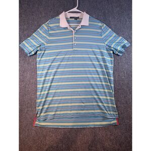 RLX Ralph Lauren Shirt Mens L Striped Golf Polo Performance Jericho National GC
